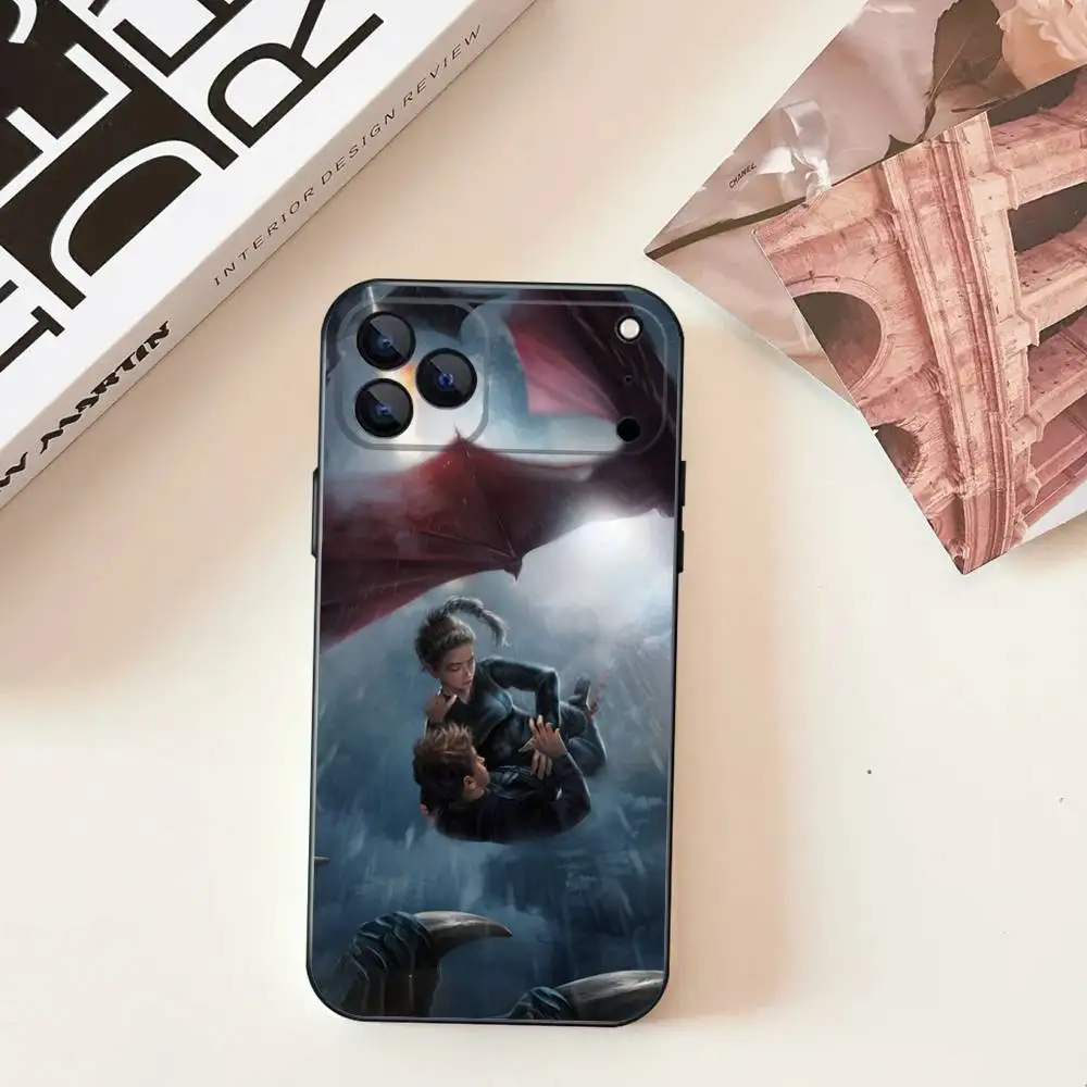 F-quatrième W-Wing Dragon Cool coque de téléphone en Silicone noir souple pour iPhone 17,16,15,14,13,12,11,Pro,Max,Plus,E,SE4,Air,Mini