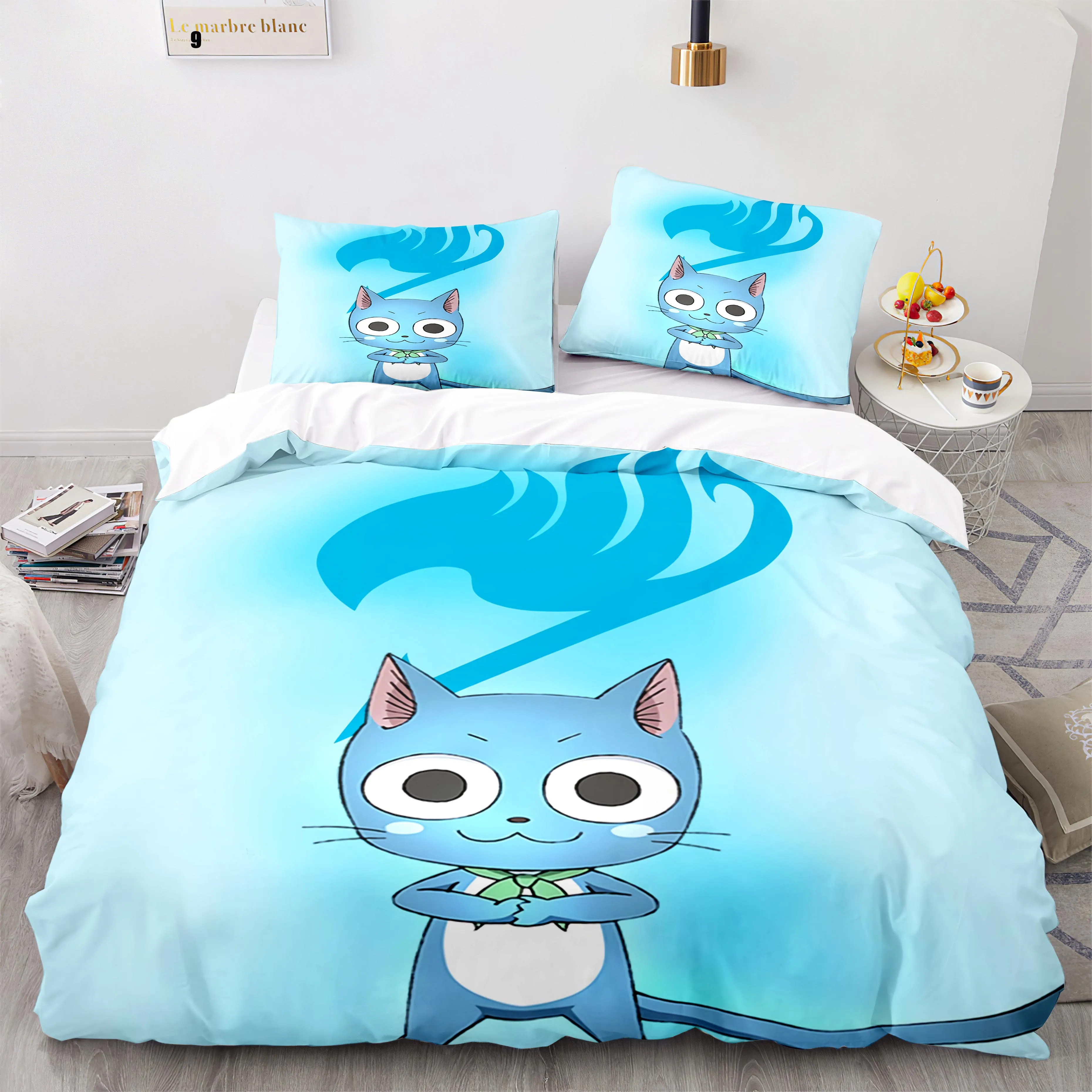 Imagem -03 - Conjunto de Cama Natsu Anime para Adultos 3d Print Fairy Tail Duplo Gêmeo King Duvet Cover Consolador Fronha Meninos Meninas Quarto