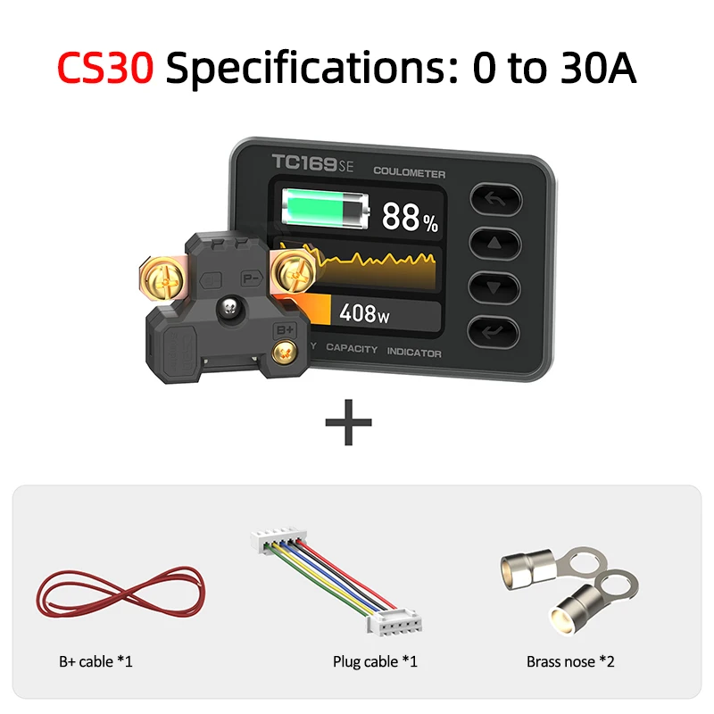 TC169-SE High Precision Coulomb Meter 6-60V 30A/50A Color Screen TC169-SE High Precision Coulomb Meter 6-60V 30A/50A Color Screen