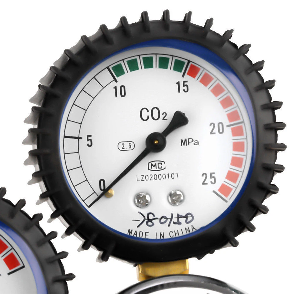 CO2 Gas Bottle Regulator Carbon Dioxide Welding Pressure Reducer Gauge Flowmeter