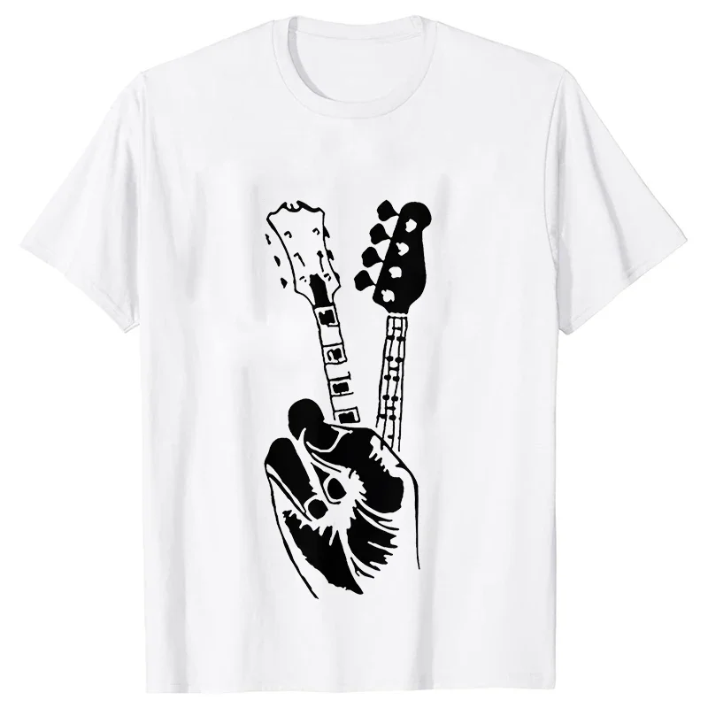 Funny Electric Bass Guitar Tee Shirts Graphic Tops Streetwear Short Sleeve Music Hip Hop Rock Musician Guitarist T-shirt Men