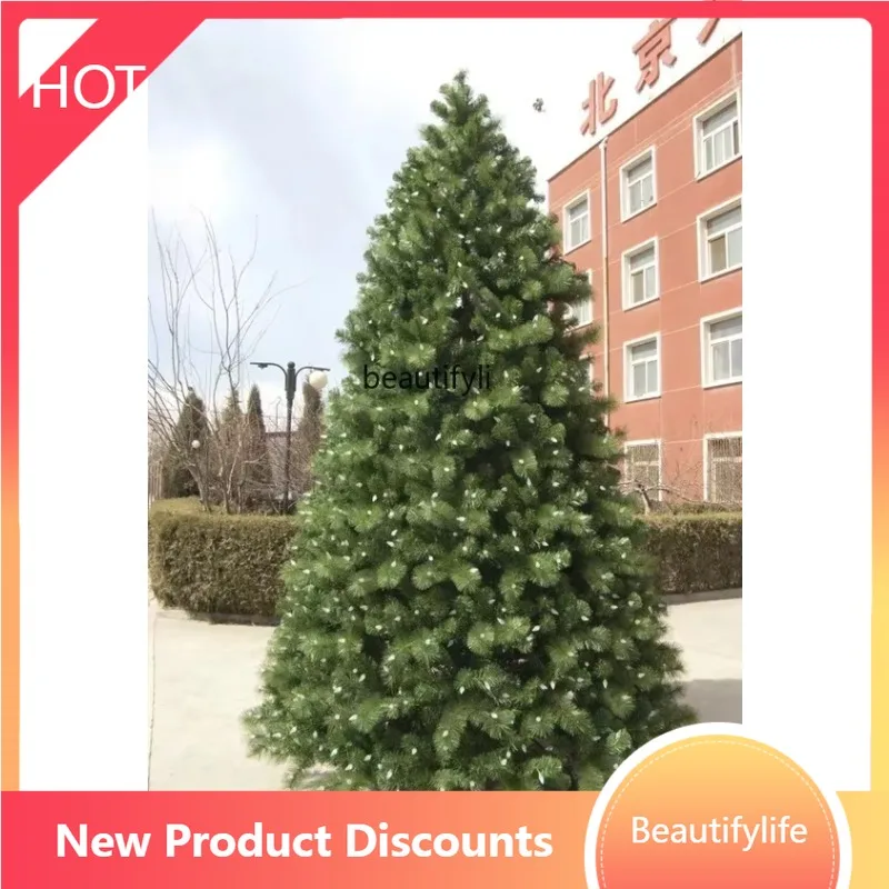 

G53 Очень большая рождественская елка с зашифрованной рамой, уличная рождественская елка, сосновые иглы, смешанные с белоснежной рамкой, рождественская елка