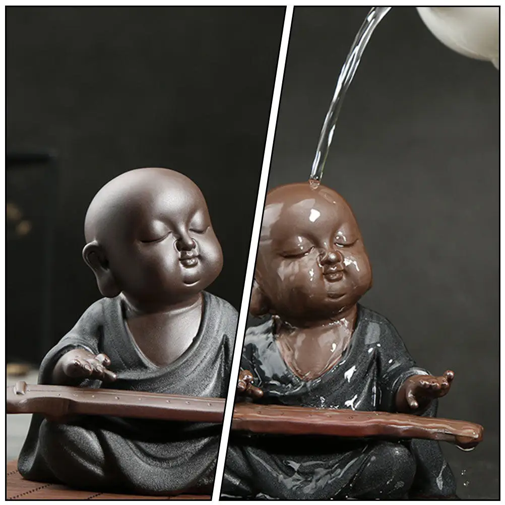 

1Pcs Black Tea Pet Purple Clay Lovely Statue Tea Tray Decoration Creative Home Desktop Ornament