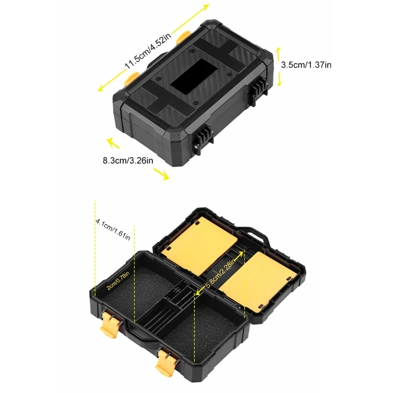Bolsa organizadora viaje para cámara, funda protectora para tarjeta batería, caja a prueba golpes H7JF
