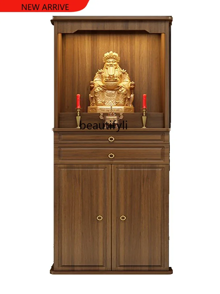 

X new Solid Wood Buddha Shrine Buddha Worship Clothes Closet New Chinese Altar Household Incense Worship Buddha Tribute Cabinet