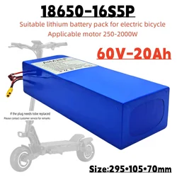 16S5P 60V 20Ah lithium battery pack 2000W high-power  with built-in BMS  for Motorcycle, scooter, Bicycle MotorReplace battery