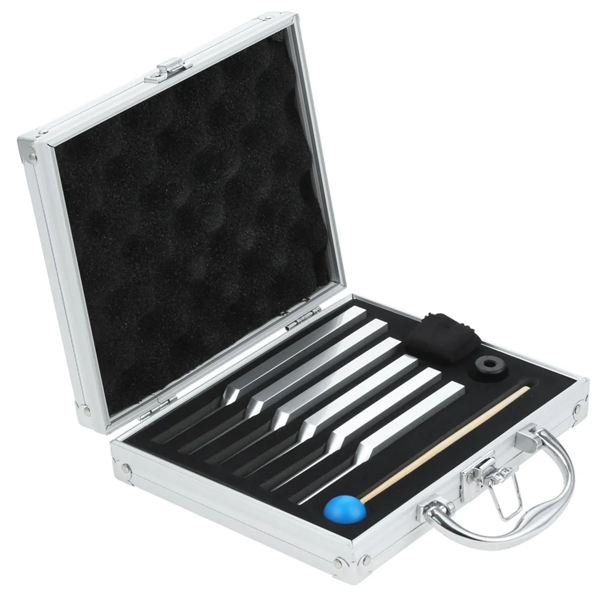 A22I Tuning Fork Set of 6 (UT 396Hz, RE 417Hz, MI 528Hz, SOL 639HZ, FA741HZ, LA 852HZ) with Wooden Hammer and Storage Bag