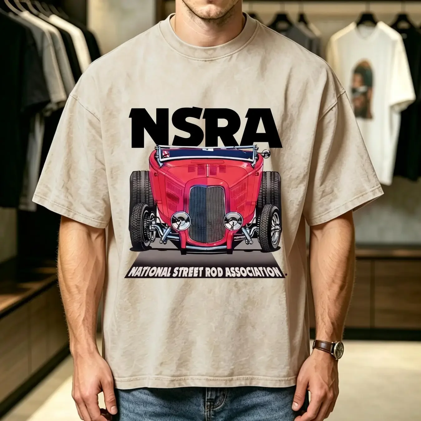 washed T Shirt Y2K Golden State Street Rod Nationals Men's NSRA Great condition vintage Washed fashion Versatile Soft