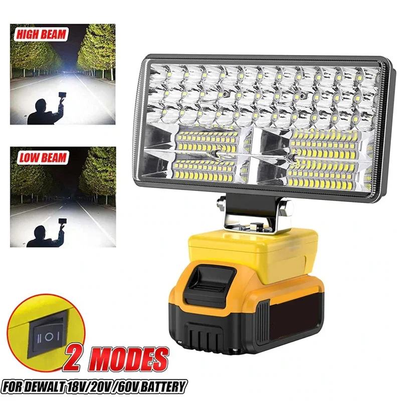 Dewalt 18V/20V 리튬 이온 배터리 35W 11800LM 손전등용 LED 작업 조명, 야외 작업 현장 조명용 무선 투광 조명