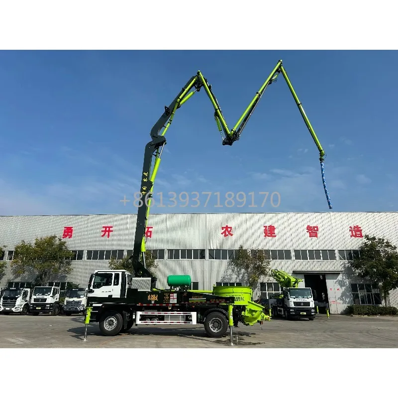 36M Concrete Mounted Mixer Pump Truck Top Sale Round Container Second Mixing and Pumping Integrated Truck