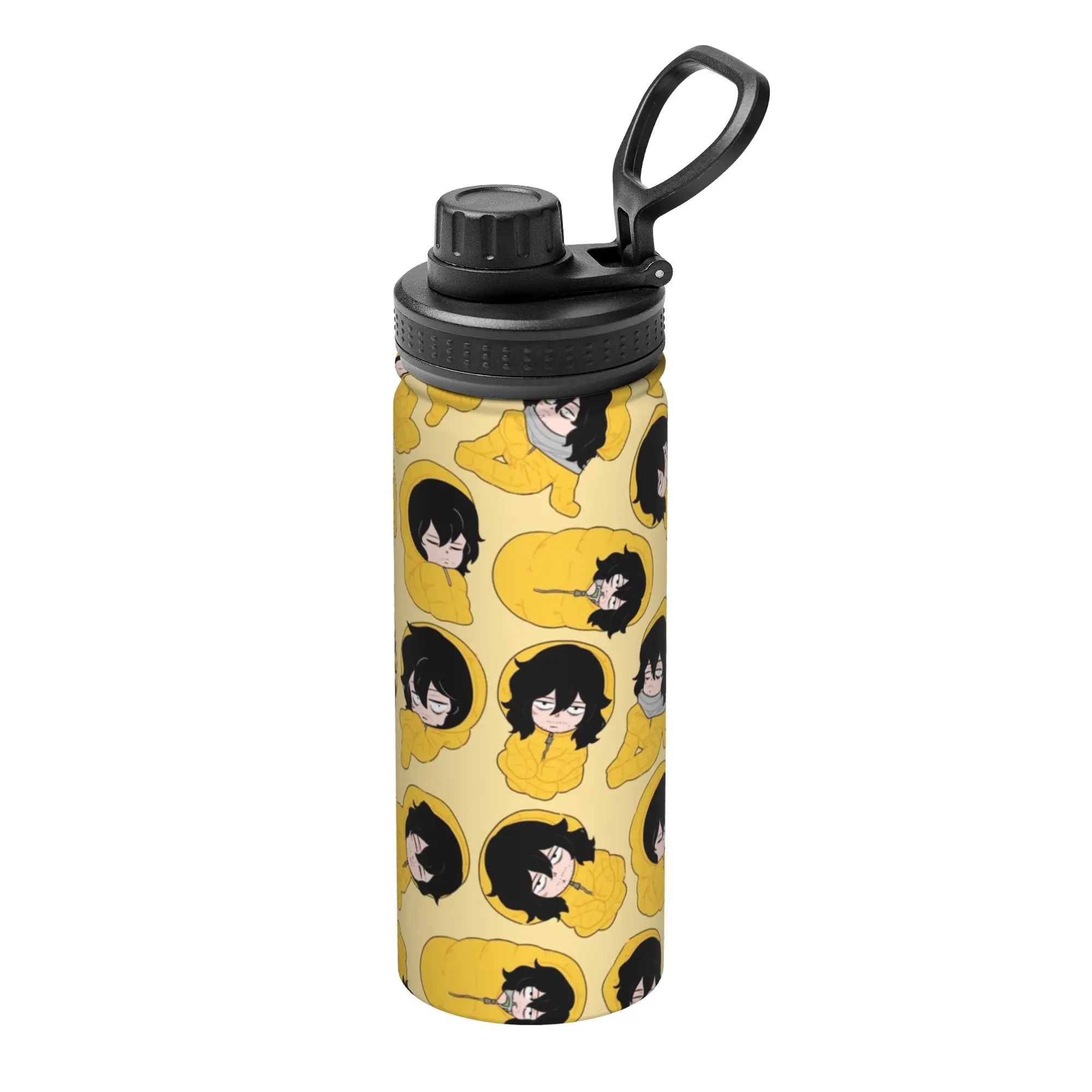 Aizawa in a Sleeping Bag My Hero Academia 18OZ Sports Insulated Kettle Coffee Cups Stainless Steel Outdoor Mug Water Bottle