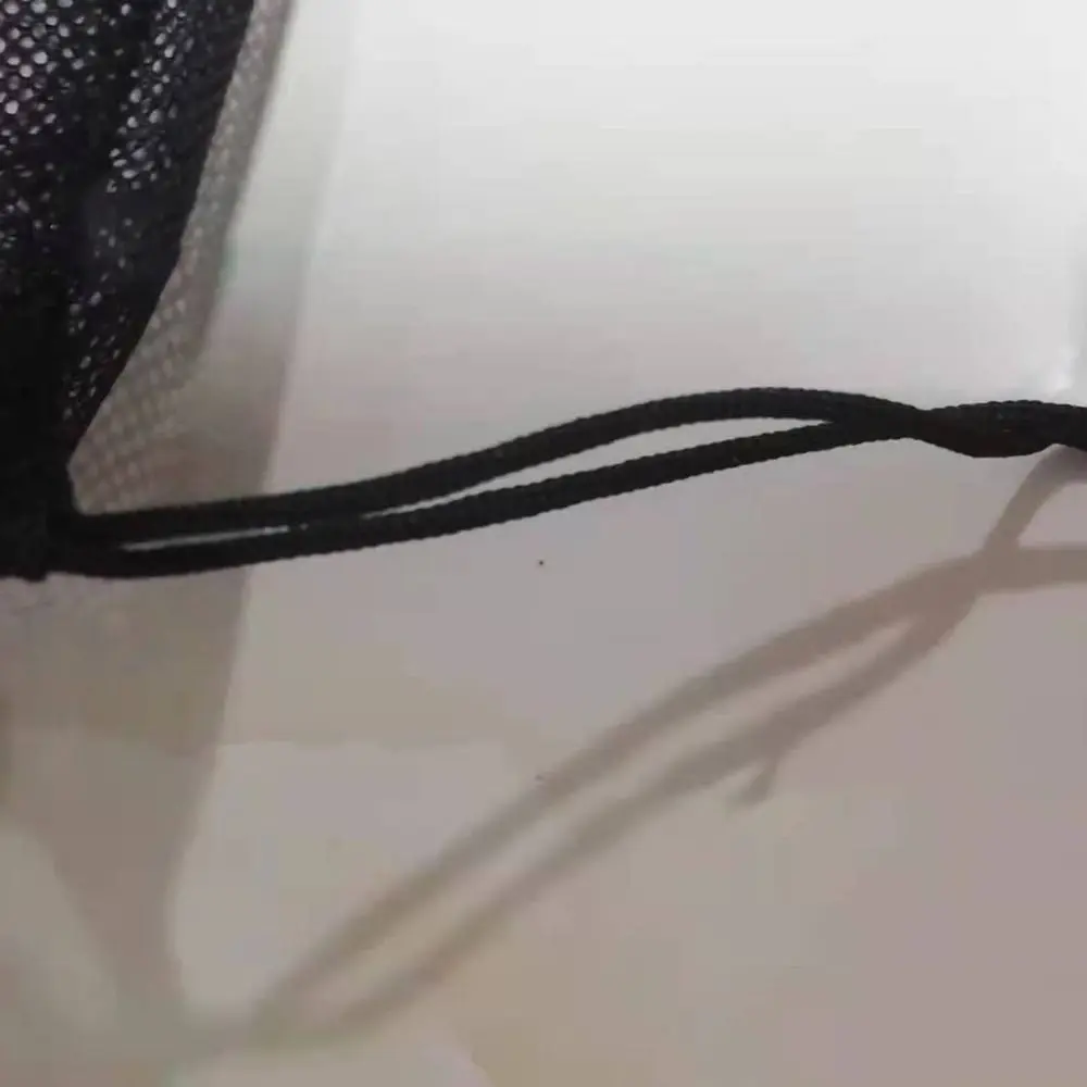 Bolsa de almacenamiento con cordón multiusos duradera, bolsa de lavandería transpirable de nailon, bolsa de malla negra
