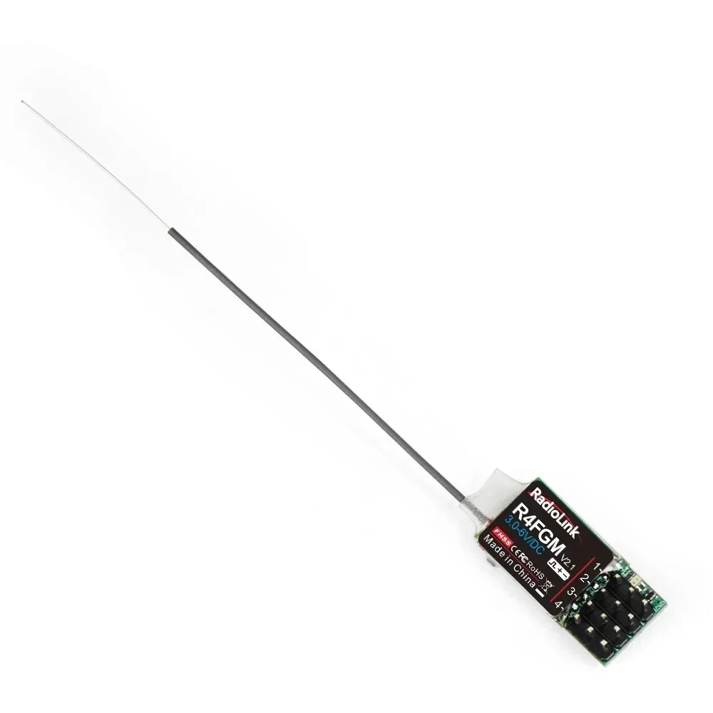 Radiolink R4FGM Mini récepteur 4CH avec gyroscope - Compatible avec RC4GS/RC6GS/T8S/T8FB/RC8X pour voitures de poche RC 1:28 et 1:64