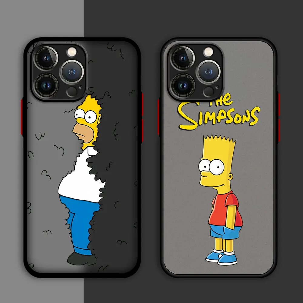 Homer The Simpsons Matte Case For Apple iPhone 15 13 Pro Max 11 14 Plus 12 Mini XR X XS 7 8 6 6S SE Funda Luxury Phone Cover