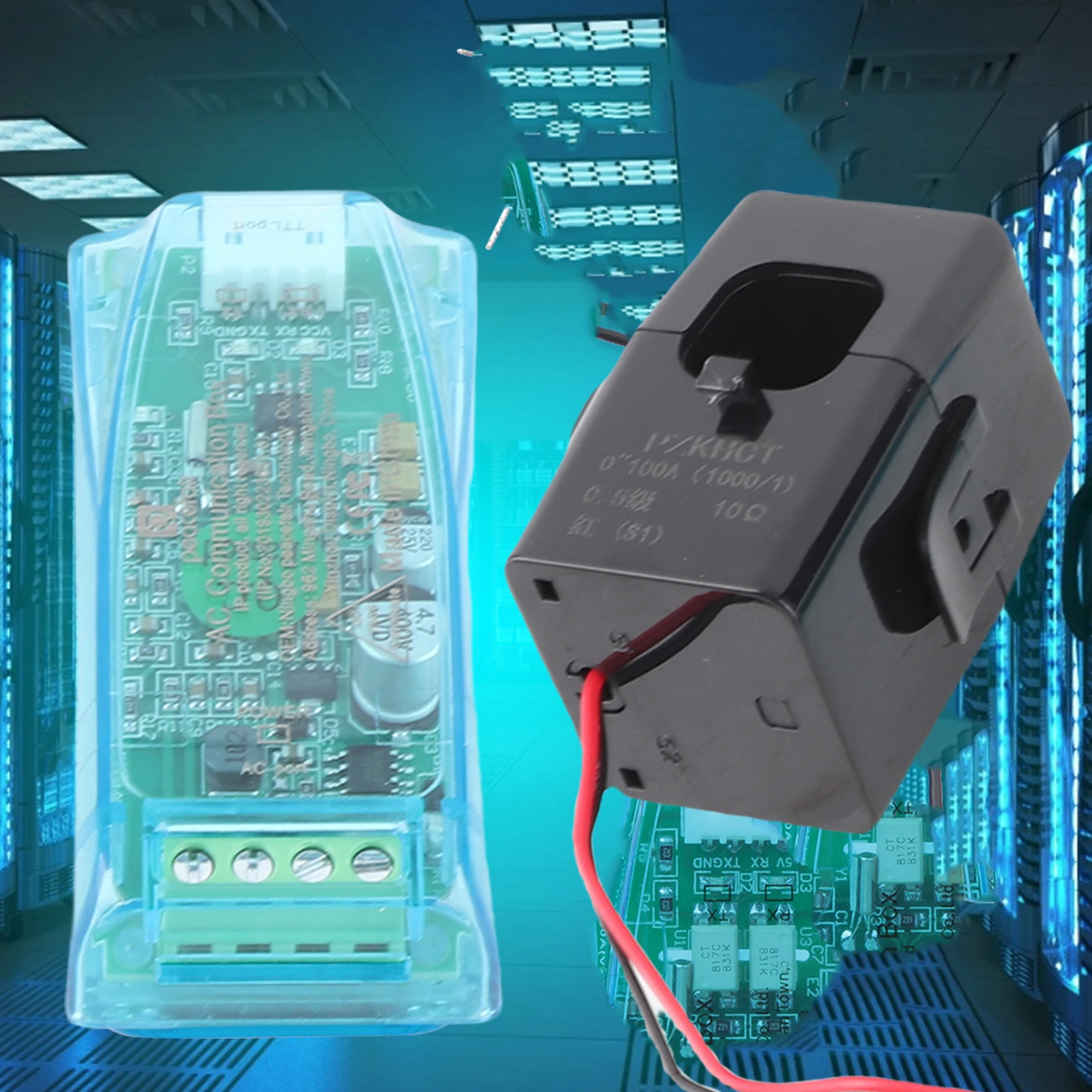 Moduł monitorowania zasilania PZEM-004T z obudową, oprogramowanie PC, induktor wzajemny