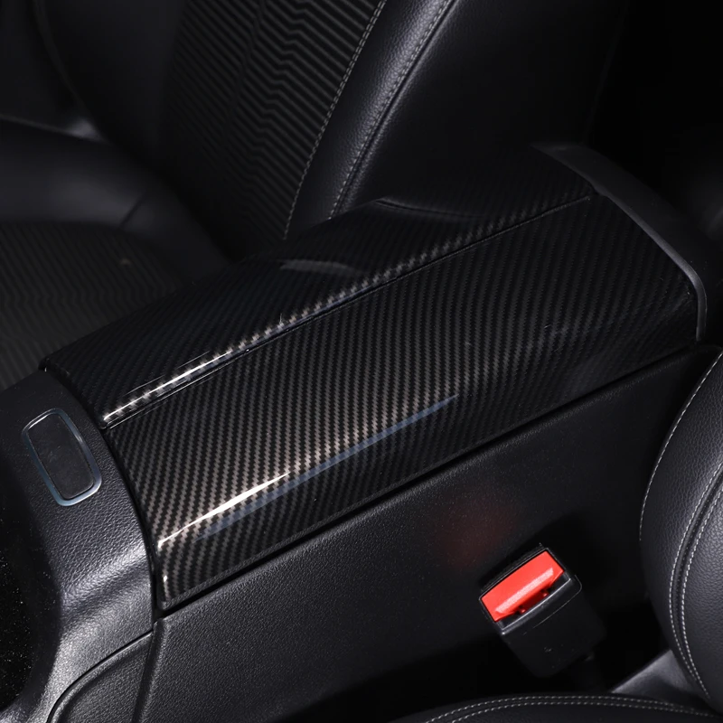 For Mercedes-Benz B-Class GLA GLB CLC ABS Carbon Fiber/Oak Wood Grain Car Central Control Armrest Box Cover Trim Car Accessories view 6