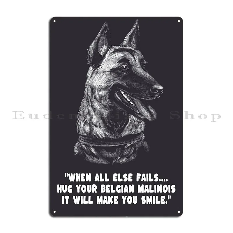 K9 Unit Belgian Malinois Courage PD Police Dog Lovers Tee Metal Plaque Character Vintage Funny Rusty Party Club Tin Sign Poster