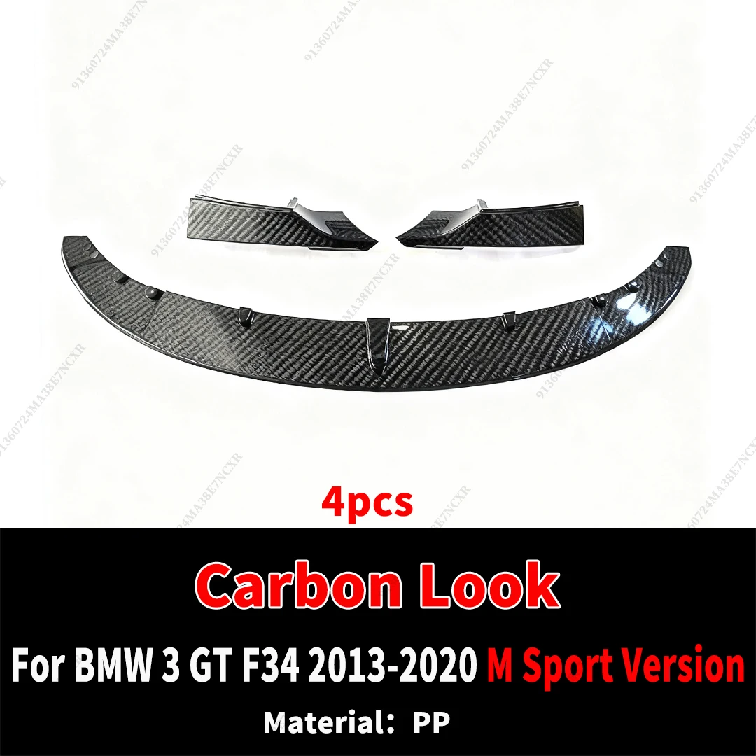 Voor BMW 3-serie GT F34 2013-2020 M Sportversie Tuning Accessoires Front Splitter Bumper Lip Luchtdeflector Decoratie Tuning