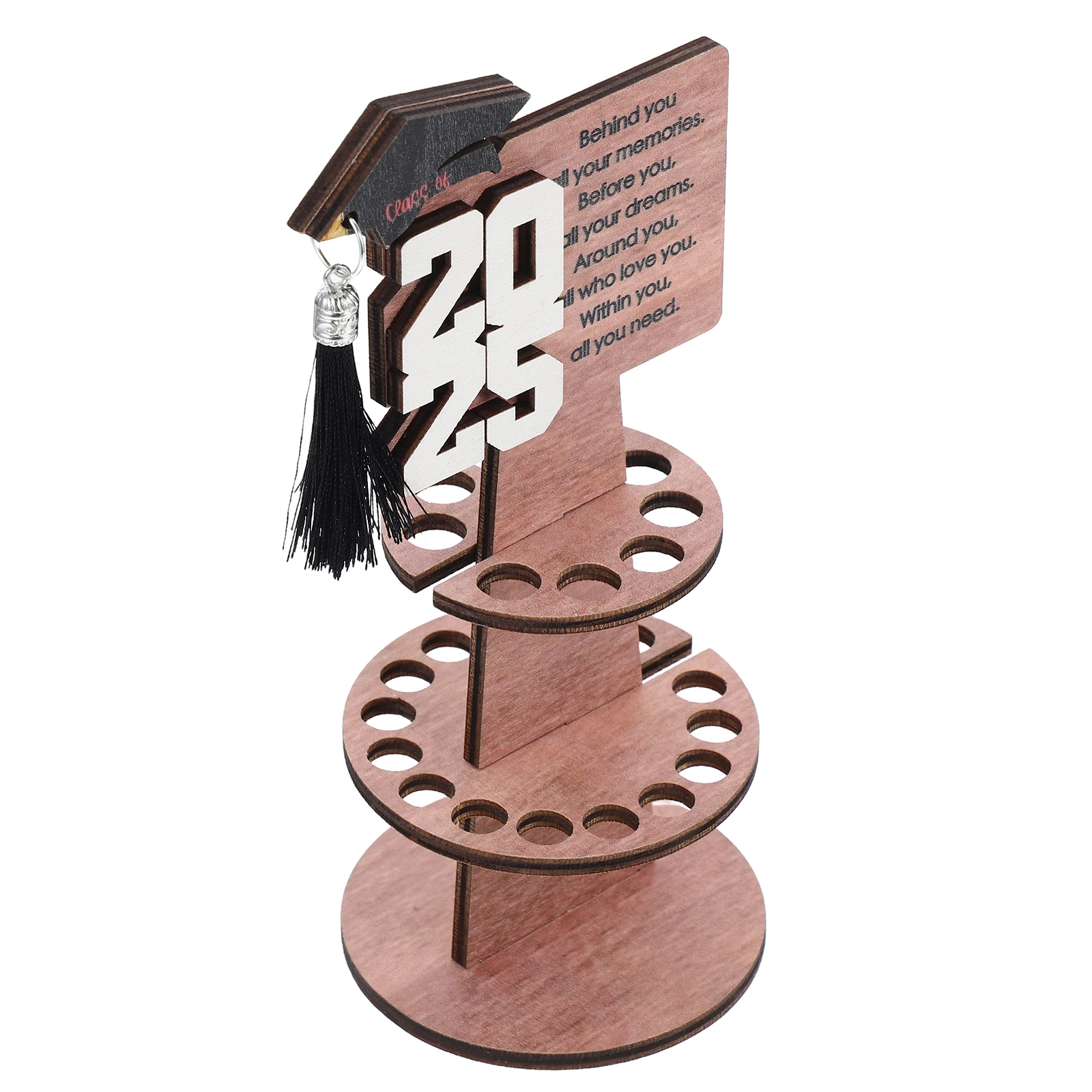 

Graduation Party Money Holder Wooden Double Layer Cash Card Holder for Class of 2025 Graduation Decorations and Party Supplies