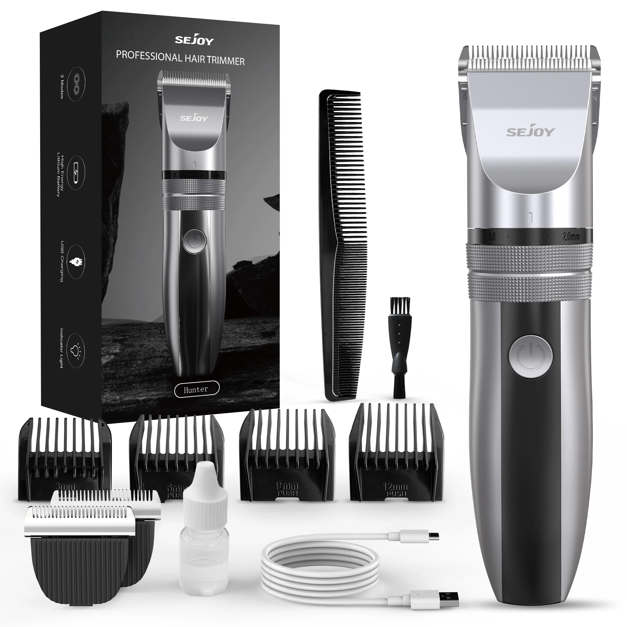 Máquina de cortar cabelo elétrica masculina kit profissional 5 engrenagens ajustável máquina de corte de cabelo para homens adultos crianças aparadores de cabelo sem fio