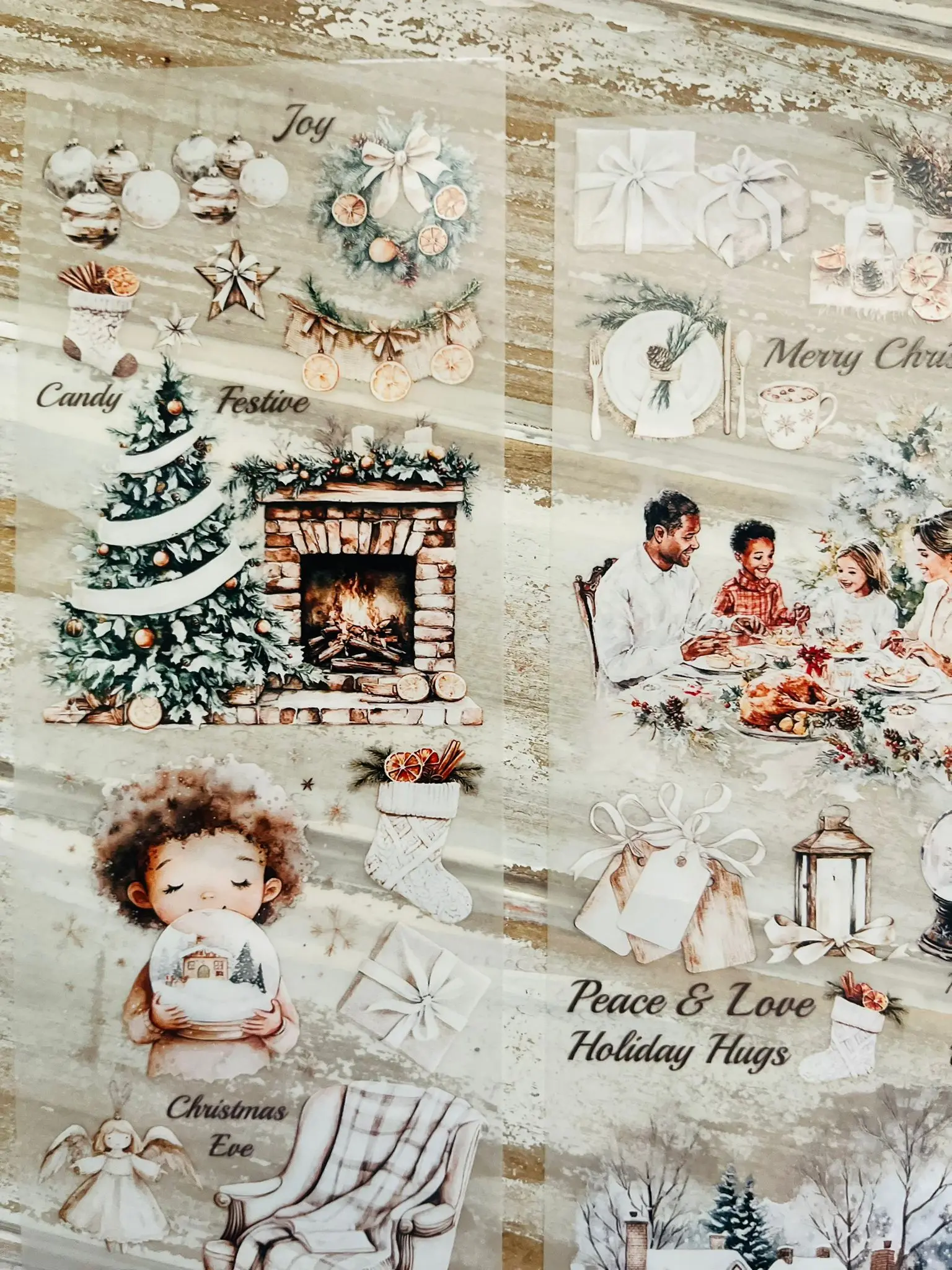 SCS Studio Vintage Merry Moment Washi PET Tape for Card Making Decoration DIY Scrapbooking Plan Stickers