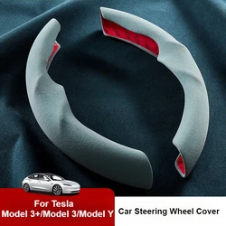 Car Steering Wheel Cover for Tesla New Model 3+ Highland 2024 for Model Y/3 Booster Suede Cover Anti-skid Steer-Wheel Protector