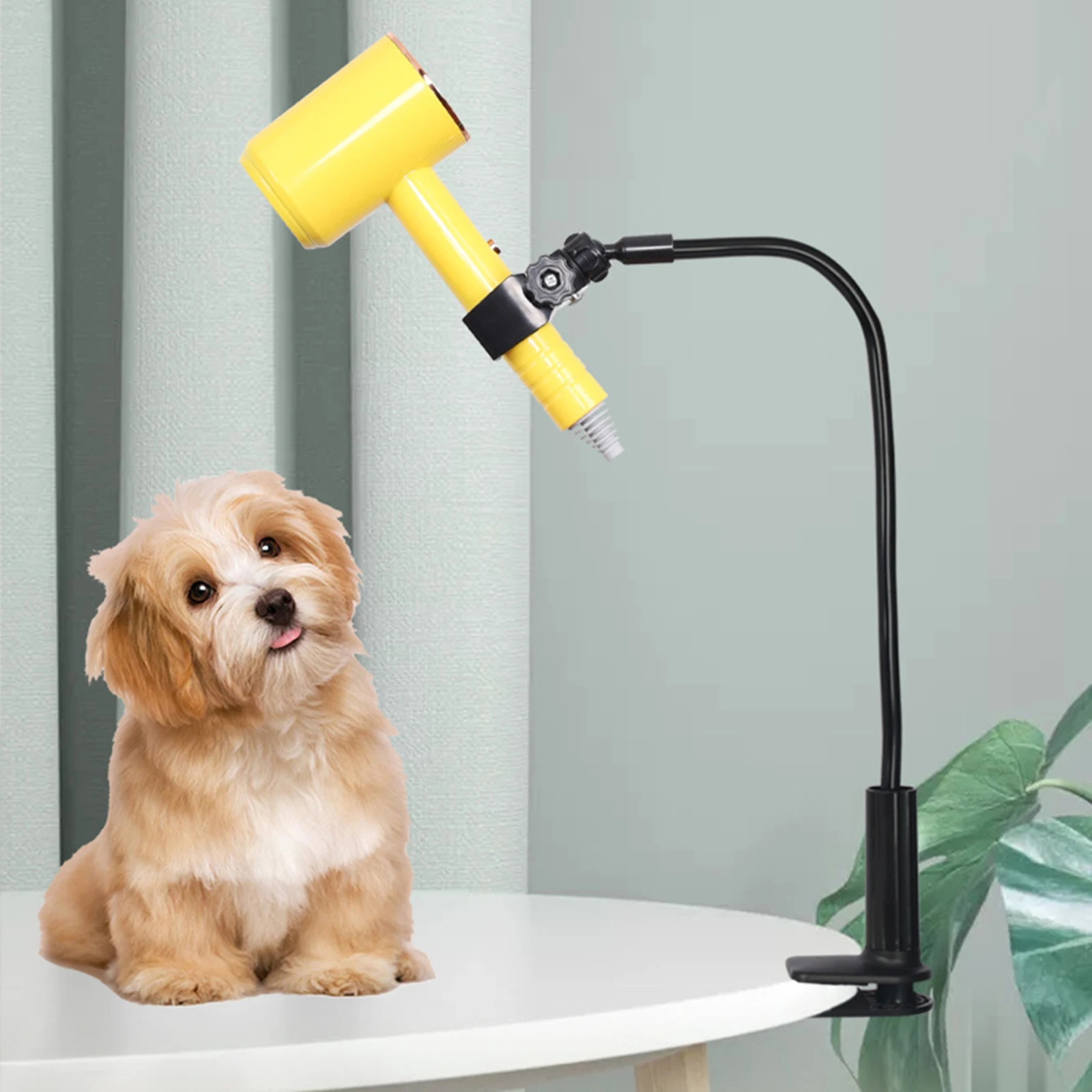 Pet Hair Dryer Holder Bracket with Adjustable Clamp Drying Hair Dryer Rack for Dog Cat Grooming Most Hair Dryers Groomers Tools