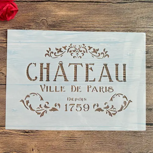 Plantillas de pastel A4 29x21cm DIY, pintura de pared, libro de recortes colorear, álbum en relieve, plantilla de tarjeta de papel decorativa, pared CHATEAU