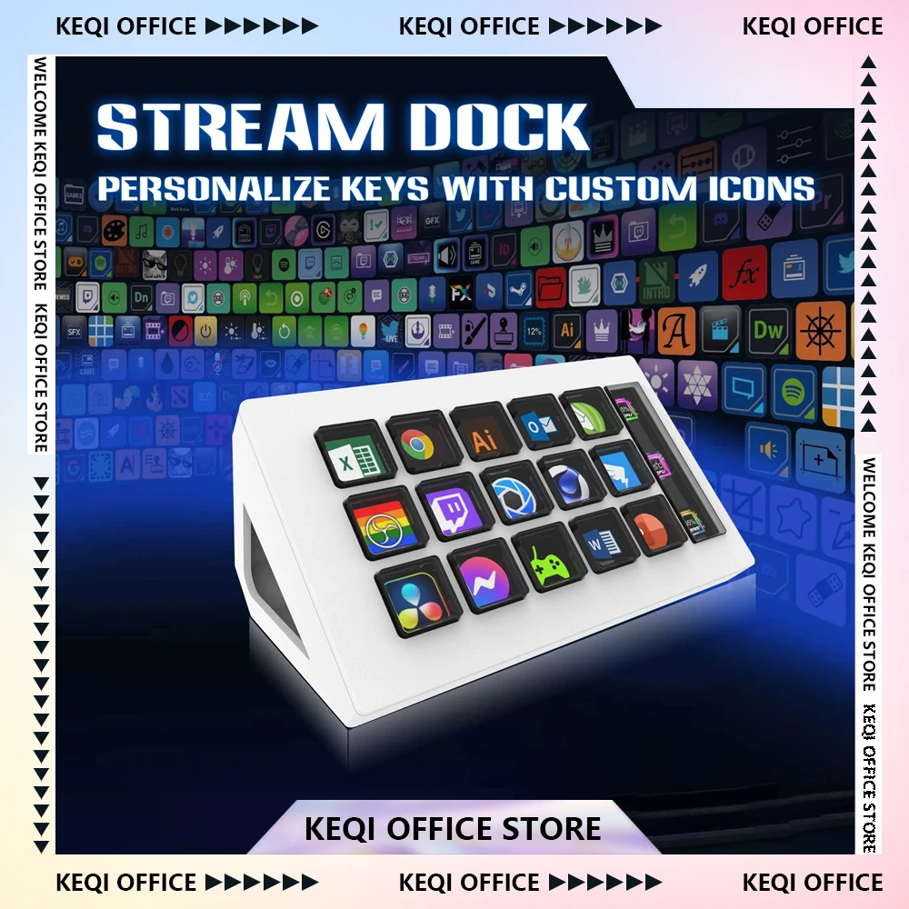 

Mirabox StreamDeck Mini Visual 293s Клавиатуры Пользовательская кнопка 15 клавиш ЖК-контроллер Windows/MacOS Kryboard Live Content Creation