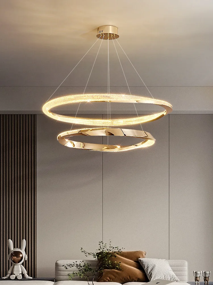 Modern LED Full Spectrum Circle Ceiling Chandeliers Italian Art Living Dining Room Pendent Lamp Home Decor Hanging Light Luster