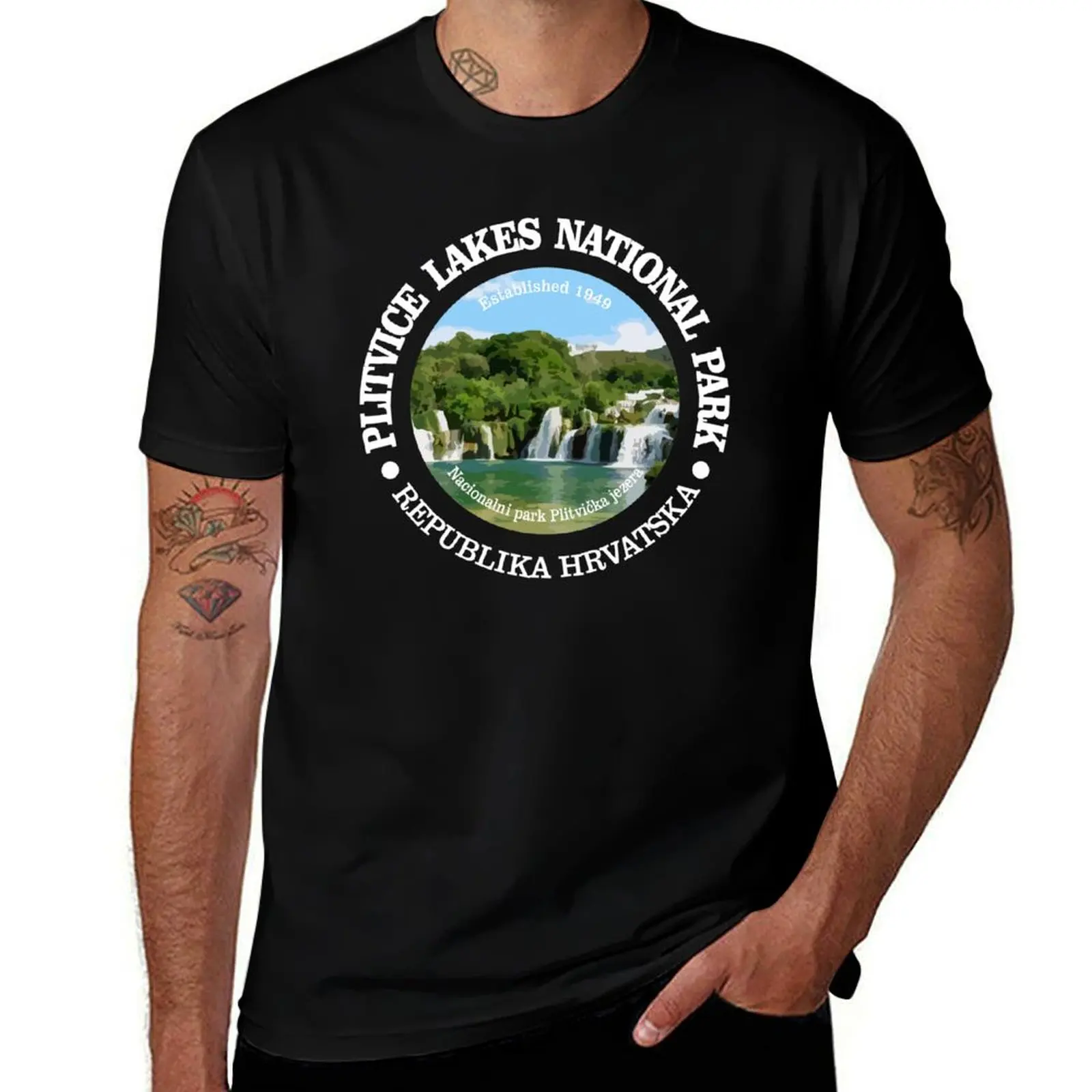 

Plitvice Lakes National Park (NP) T-Shirt t shirts for man cotton funny cotton tshirt 100% man t shirt heavy cotton T-shirt