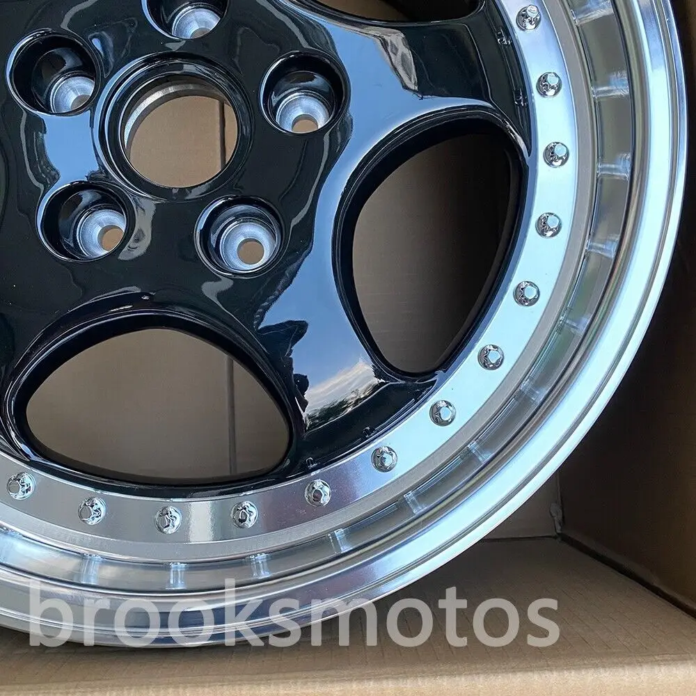 17" GESCHMIEDETE, klassische, breite, schwarze Räder, Felgen, passend für PORSCHE 944 1981–1986