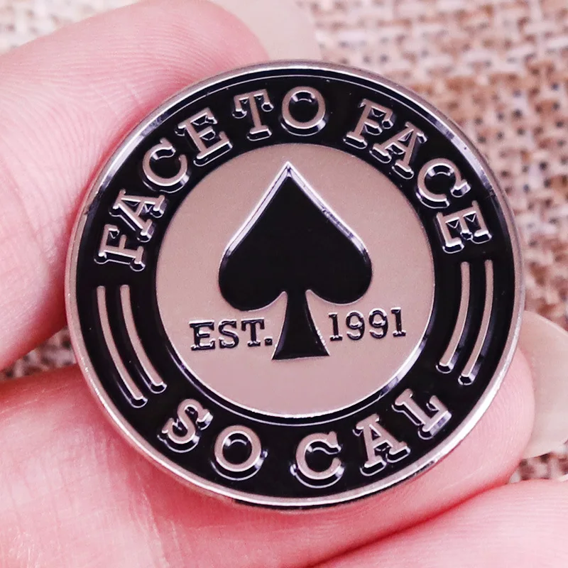 Face To Face Enamel Pin 20th Century Retro Rock Punk Band Music Album Peripheral Brooch Lapel Badge Rock Fans Collection