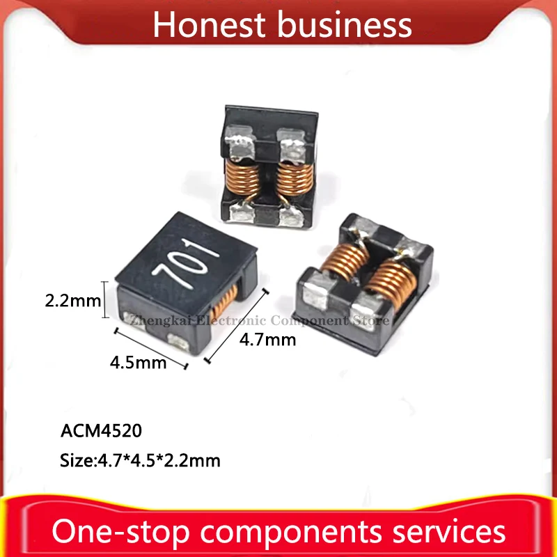 10Pcs Common Mode Filter ACM4520 300ohm 500ohm 900ohm 1000ohm 1400ohm High Current Choke Coil Chip Inductor 4.7*4.5mm