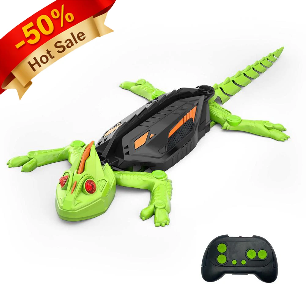 Escalada de parede Controle Remoto Camaleão Recarregável Robô de Controle Remoto Crianças Brinquedos 360 °   Carro dublê RC giratório com luz