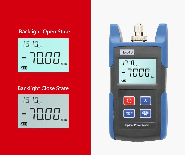 Mini TL-510 Optical Power Meter With FC SC Connector -70~+10dBm/-50~+26dBm TL-510A/TL-510C Fiber Optical Cable Tester