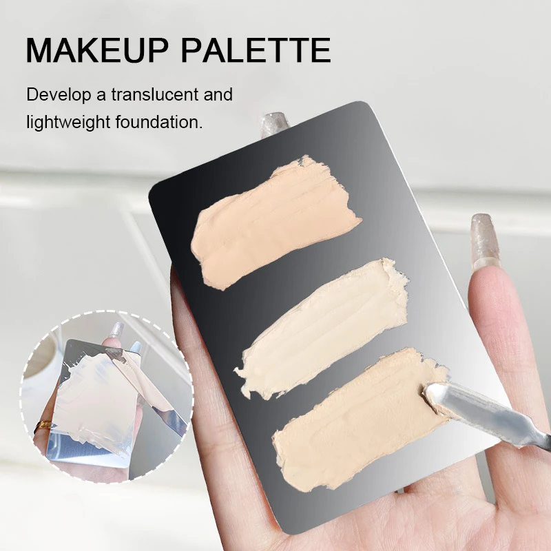 スパチュラ付きステンレス製メイクブラシ,カラースティック,美容ツール,ファンデーション,口紅,アイシャドウ,ミキシングパレット,3,4,5,6個