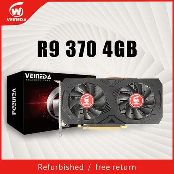 VEINIDA r9 370 4GB Graphics Cards 256bit GDDR5 4800MHZ PCI-E3.0 PC Gaming Video Card for AMD Radeon Refurbished