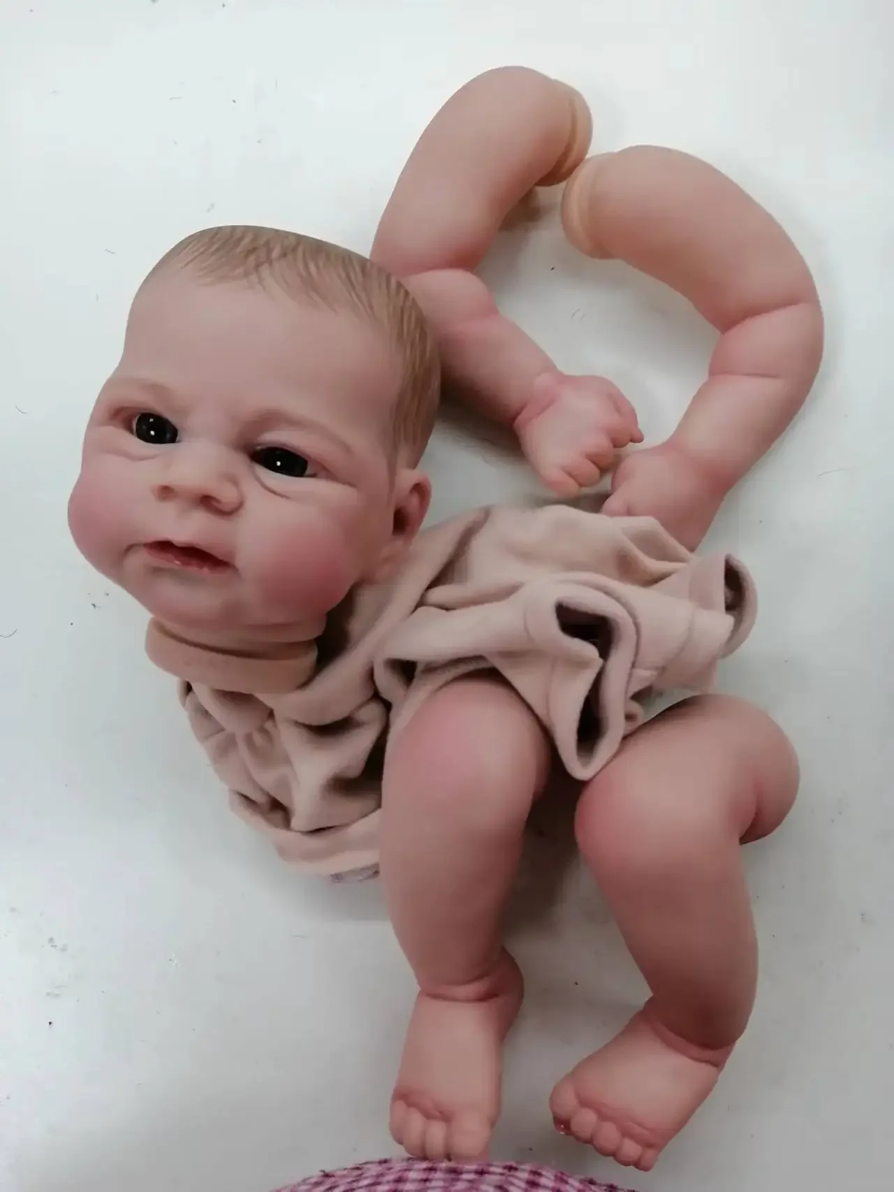 18inch Reborn Doll Kit Elijah Lifelike Soft Touch Hand Painted Reborn Doll Parts with Body and Eyes Muñeca Kit Reborn Baby Items