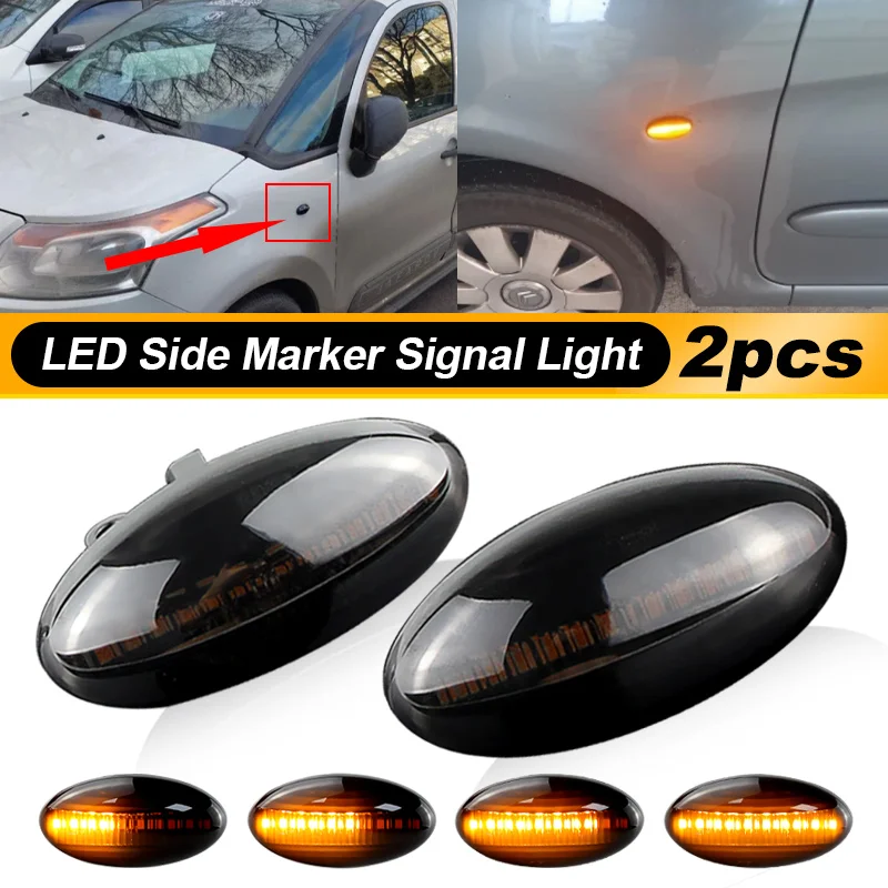 Dynamic Flashing Led Side Marker Turn Signal Light For Citroen C1 2005 2006 2007 2009 2010 2011-2020 C2 2003-2007 C3 2002-up