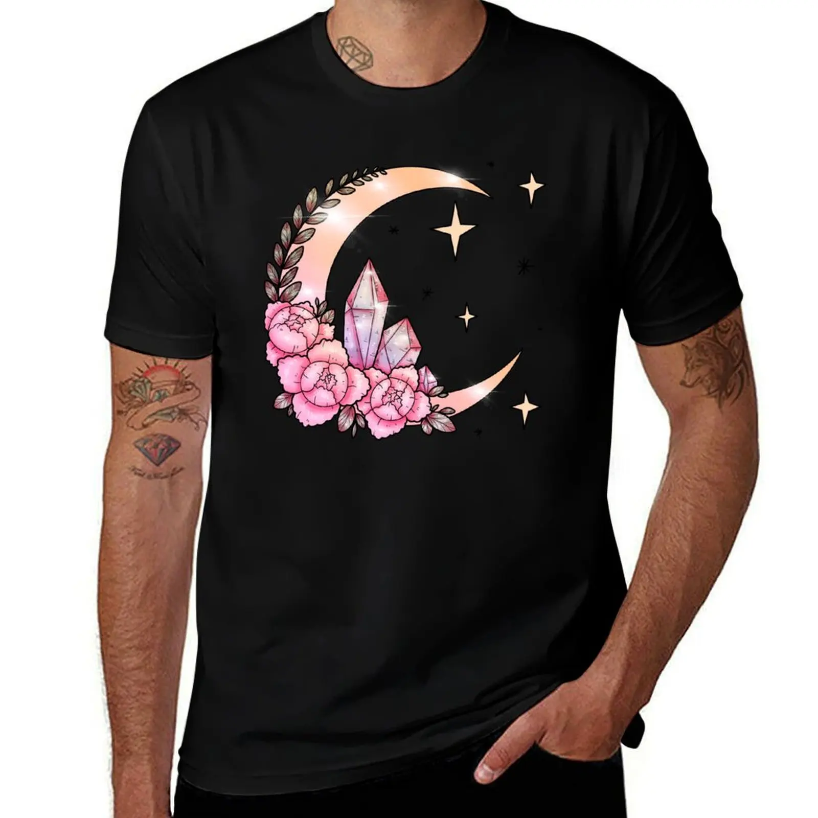 

Moon +Crystals T-Shirt boys animal print Man t-shirt essential t shirt mens t shirt