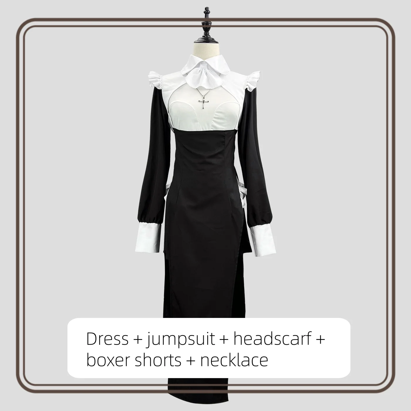 

S-5XL Ролевой костюм монахини-медсестры-готическое платье больших размеров для косплея горничной на Хэллоуин