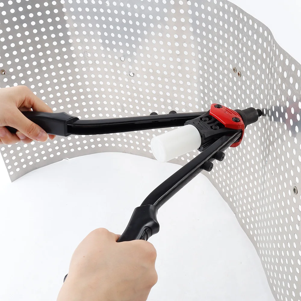 مسدس برشام يدوي مزود بخمس فوهات برشام، مسدس برشام سحب متعدد المواصفات، أداة تثبيت وتوصيل احترافية، مناسب للبراغي مقاس 2.4 مم و3.2 مم و4.0 مم و4.8 مم و6.4 مم #5