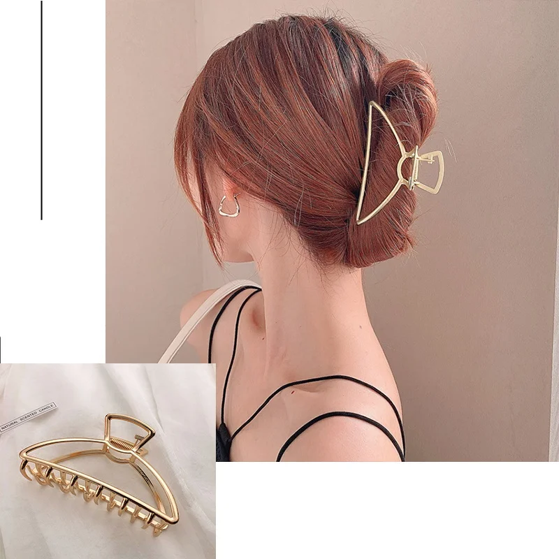 2022 neue Frauen Mode Metall Geometrische Haar Clips Klaue Clip Große Gold Haar Clip Stirnband Haarnadel Haar Krabben Haar Zubehör – Detail 21