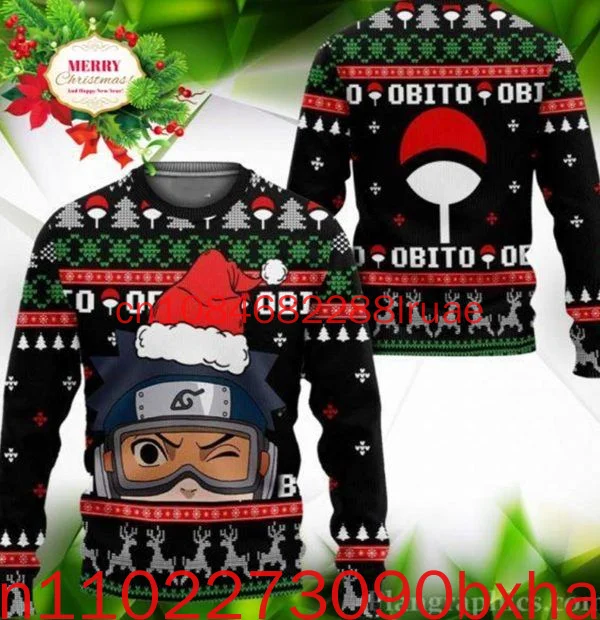 

Осенне-зимний новый мужской уродливый свитер Наруто, костюм для косплея с 3D принтом, мужской и женский детский рождественский свитер
