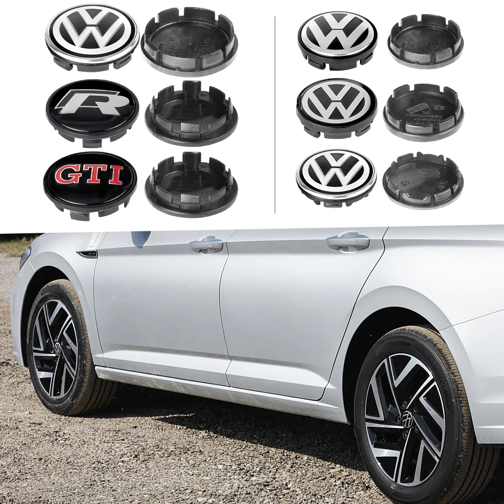 4pcs 56/65/66mm 3D Styling Car Wheel Center Hub Cap Badge Covers For Volkswagen VW  Golf 6 7 8 Passat CC 4 Motion Blue Motion