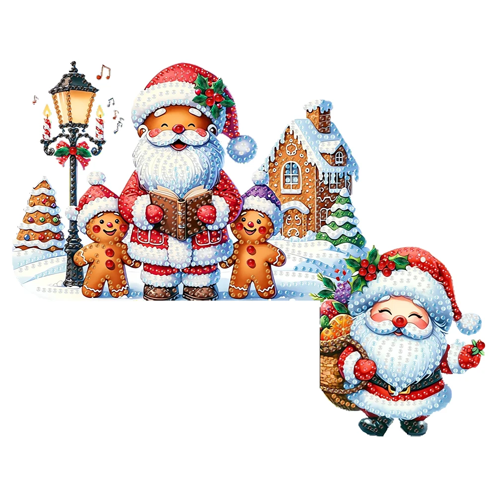 DIY Xmas Diamond Painting Door Corner Pendants Diamond Arts Set Door Frame Hanging Decor Wooden Door Decoration for House Layout