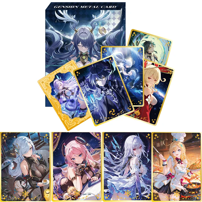 

Оригинальная металлическая карта Genshin Impact Limited из цинкового сплава, сексуальный купальник, вечерние настольные игры, коллекционная карта аниме, Рождественский подарок, игрушка