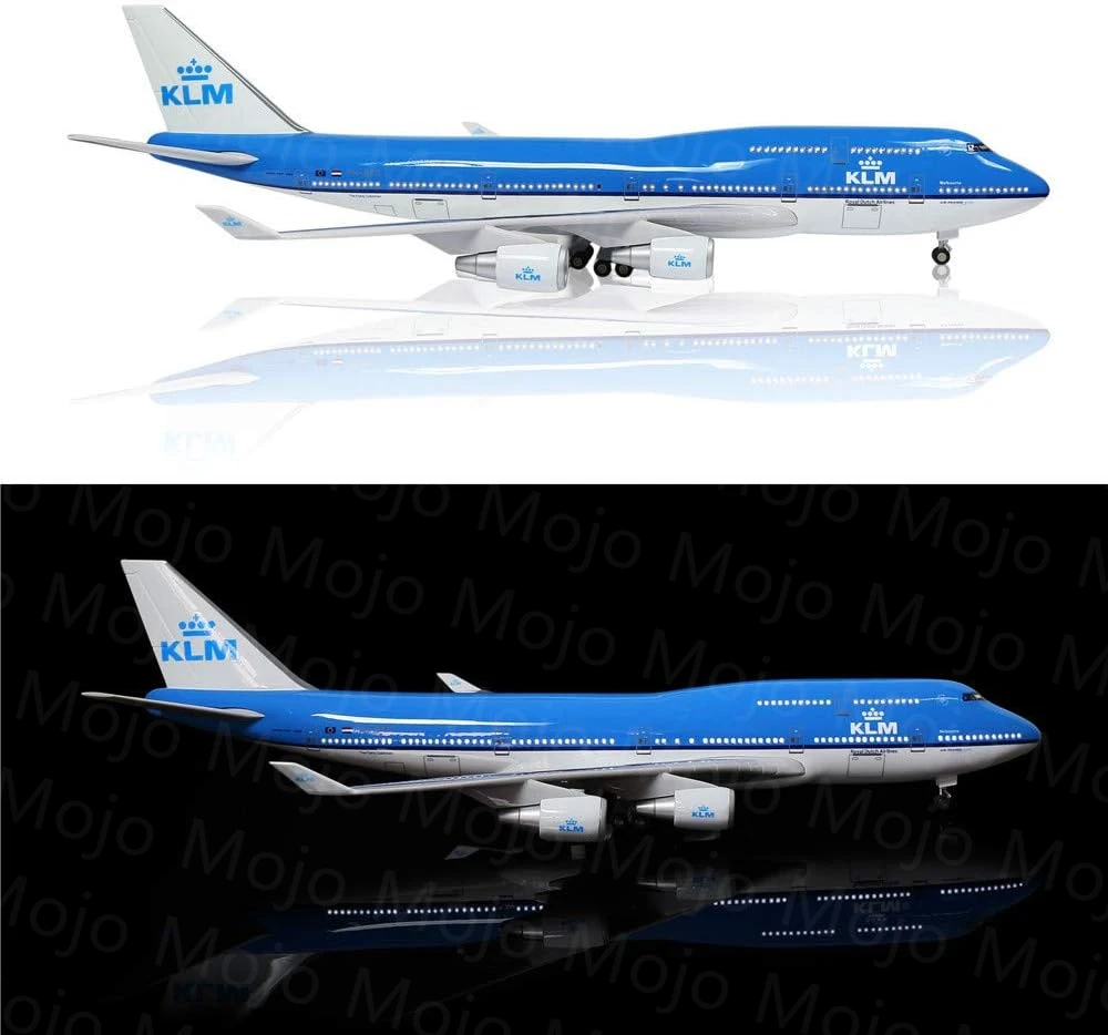 Imagem -04 - Klm Royal Airlines Boeing B747 Modelo de Avião com Luz Led Avião Diecast para Coleção Escala 1:150 47cm