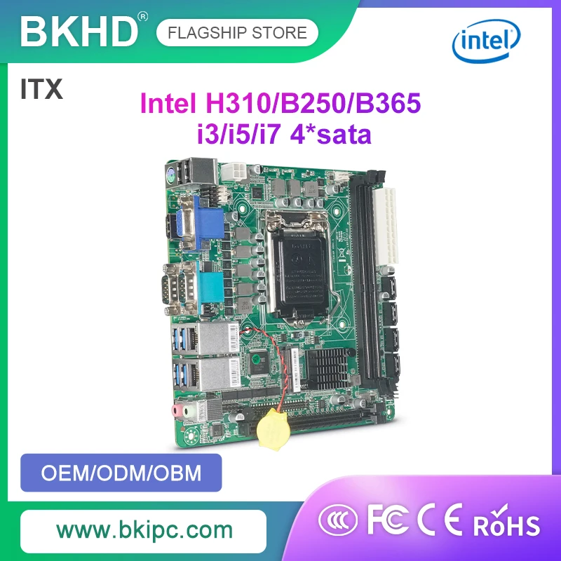 BKHD Intel H310 ITX материнская плата Intel Core i3 8100 i5 i7 6-9 Gen LGA1151 Celeron Pentium 4xsata ROS Openwrt маршрутизатор брандмауэр VPN
